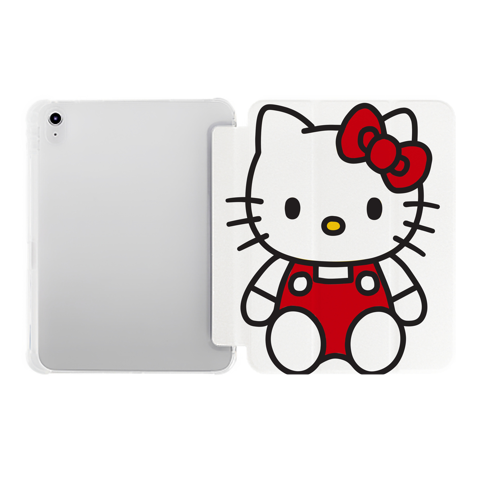 （画像用） Hello Kitty ハローキティ IPad ケース ペン収納付き 三つ折りスタンド PUレザー×シリコン 対応機種9.5/10.5/10.9インチ